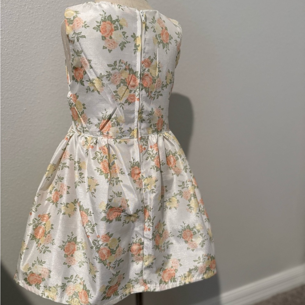 Girls Easter Floral Dress Peach Coat Set w/Purse & Hair Clips NWT 4T - Picture 6 of 7